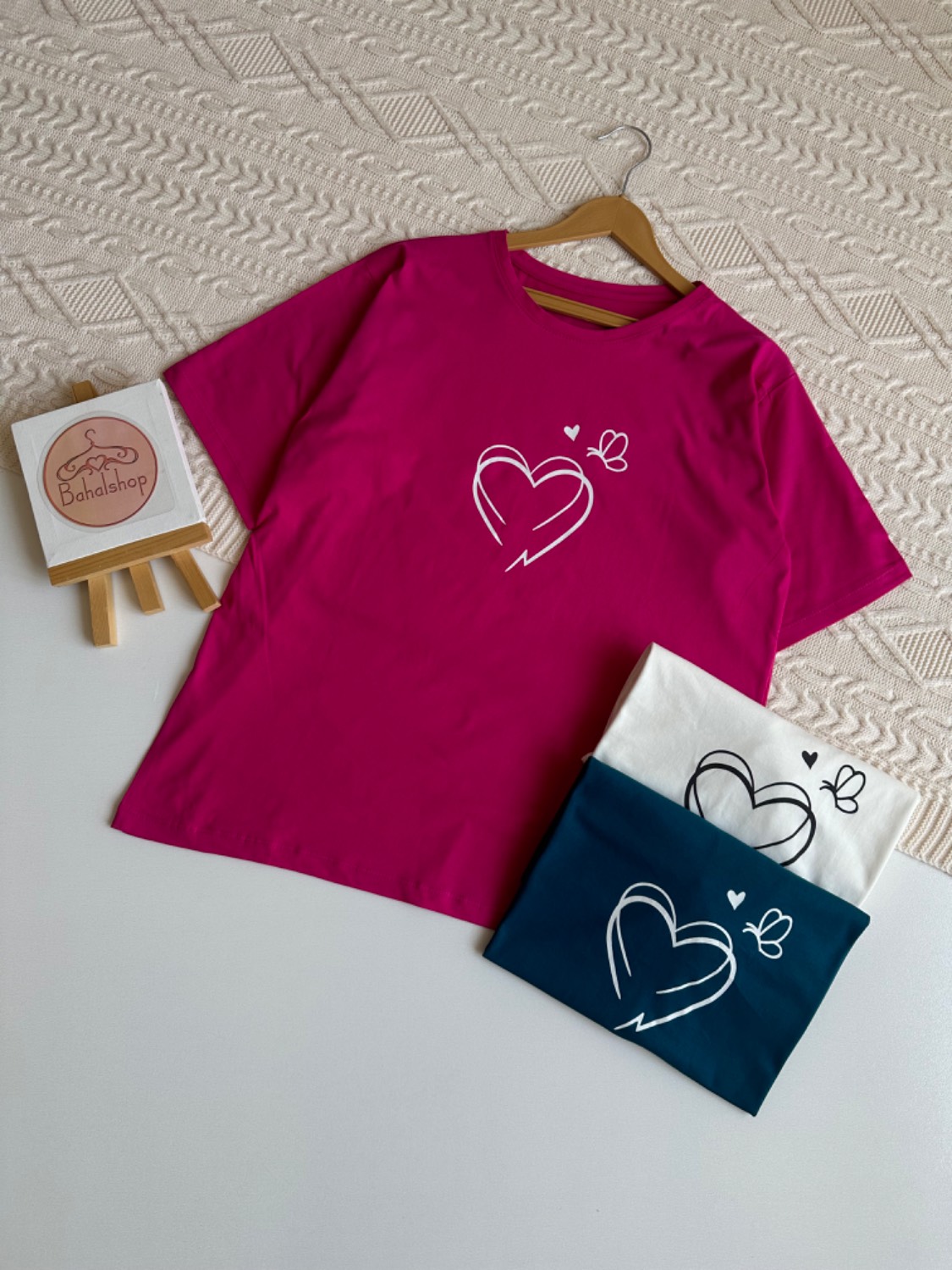 تیشرت لانگ قلب و پروانه